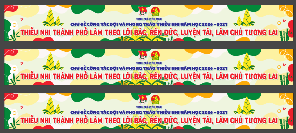 Pano chủ đề công tác đội và phong trào thiếu nhi