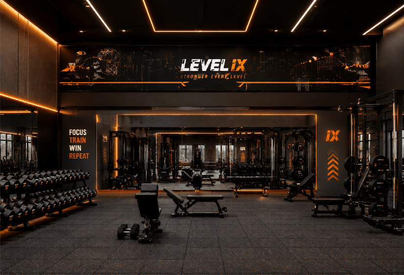 banner Level IX GYM House phòng gym file corel