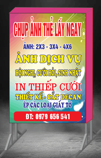 Bảng QC chụp ảnh thẻ - in thiệp cưới