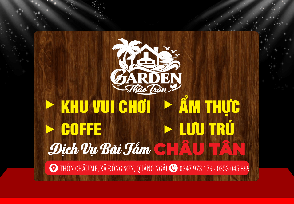 Biển dịch vụ bãi tắm Châu Tân Graden Thảo Trần