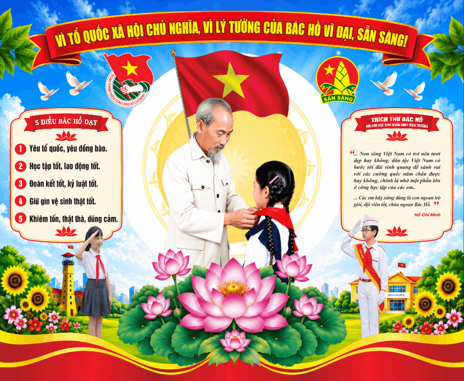 Market chủ đề “5 điều Bác Hồ dạy” file corel