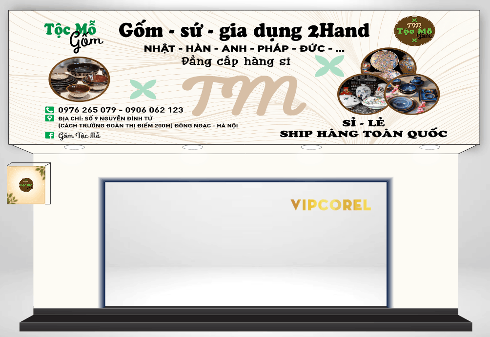 Bảng biển Gốm sức gia dụng 2Hand file corel