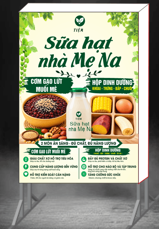 Biển vẫy QC Sữa hạt nhà mẹ Na file cdr