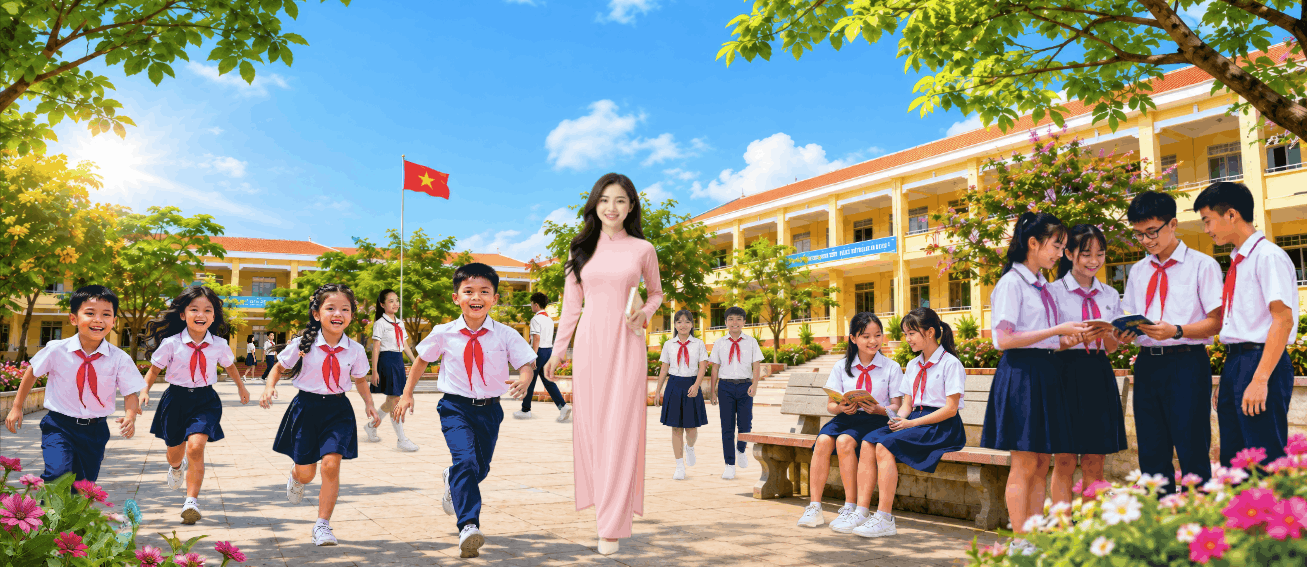 Background trang trí sân khấu ngày khai giảng #2