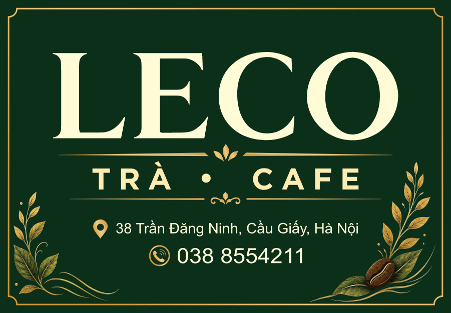 Biển quảng cáo decor tiệm trà Leco trà & cafe
