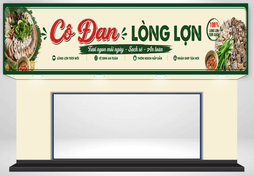 Biển qc Cô Đan Lòng Lợn file corel