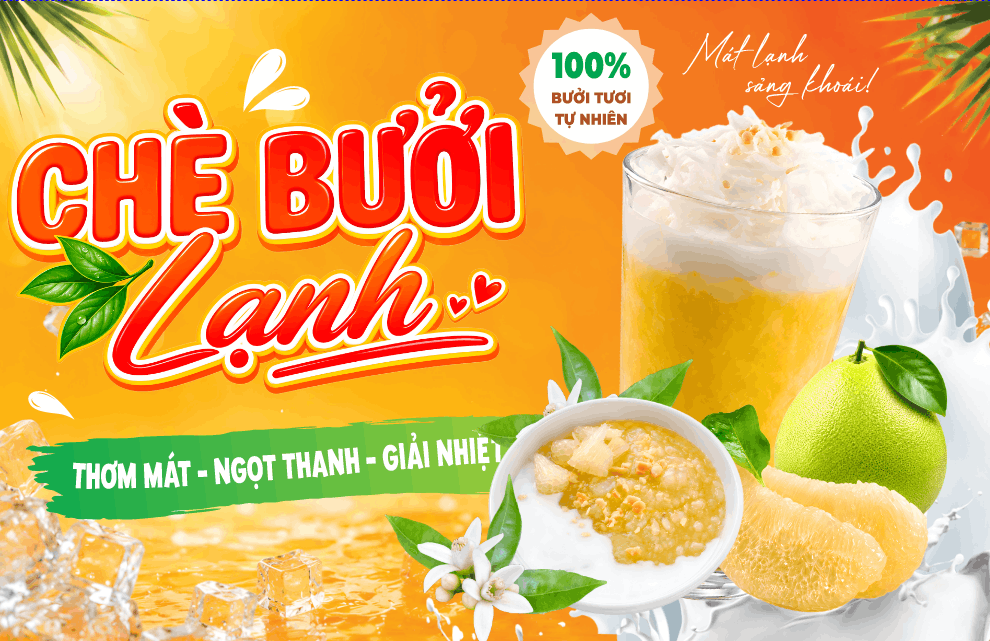 Biển quảng cáo Chè Bưởi mát lạnh mùa hè