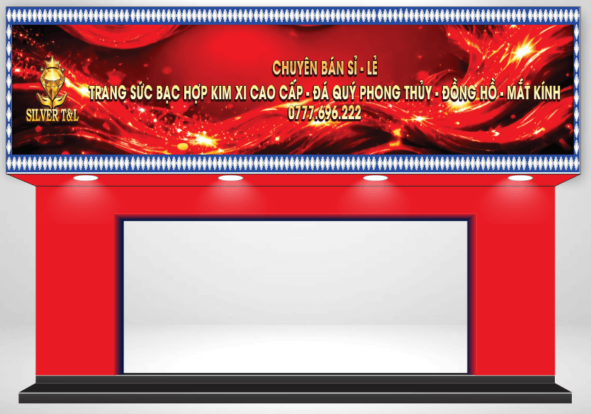 Biển quảng cáo trang sức bạc hợp kim xi cao cấp