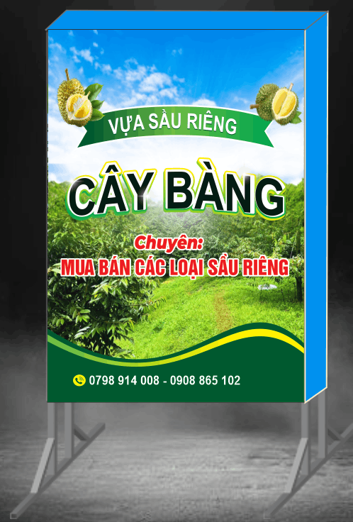 Biển vẫy quảng cáo Vựa sầu riêng cây bàng file cdr