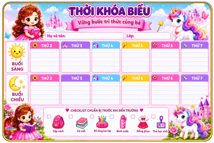 Market Thời khóa biểu mẫu thiết kế #4
