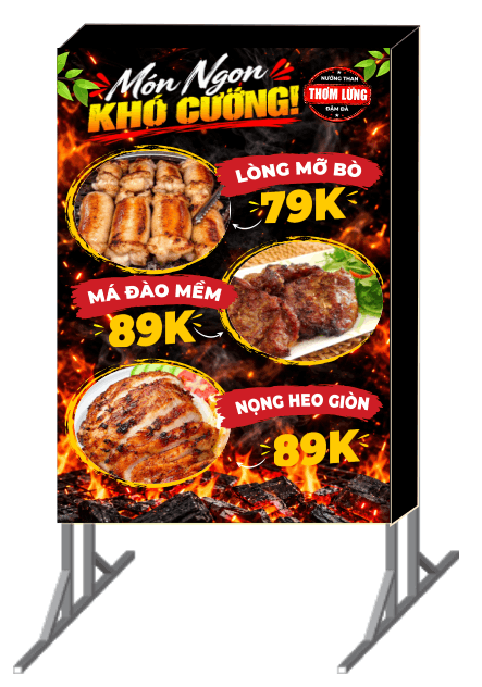 Biển vẫy quảng cáo Món ngon khó cưỡng file cdr