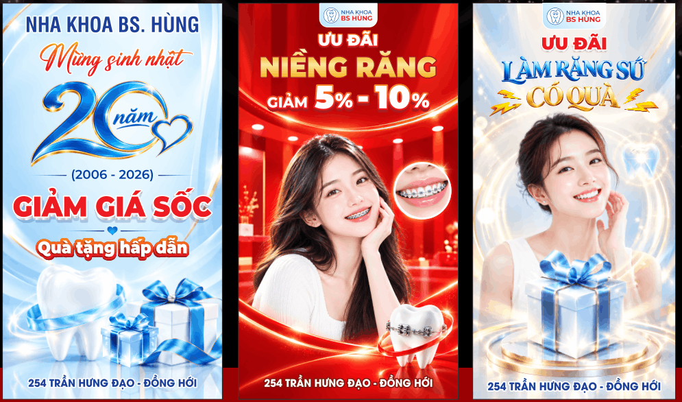 Standee Nha khoa BS. Hùng mừng sinh nhật
