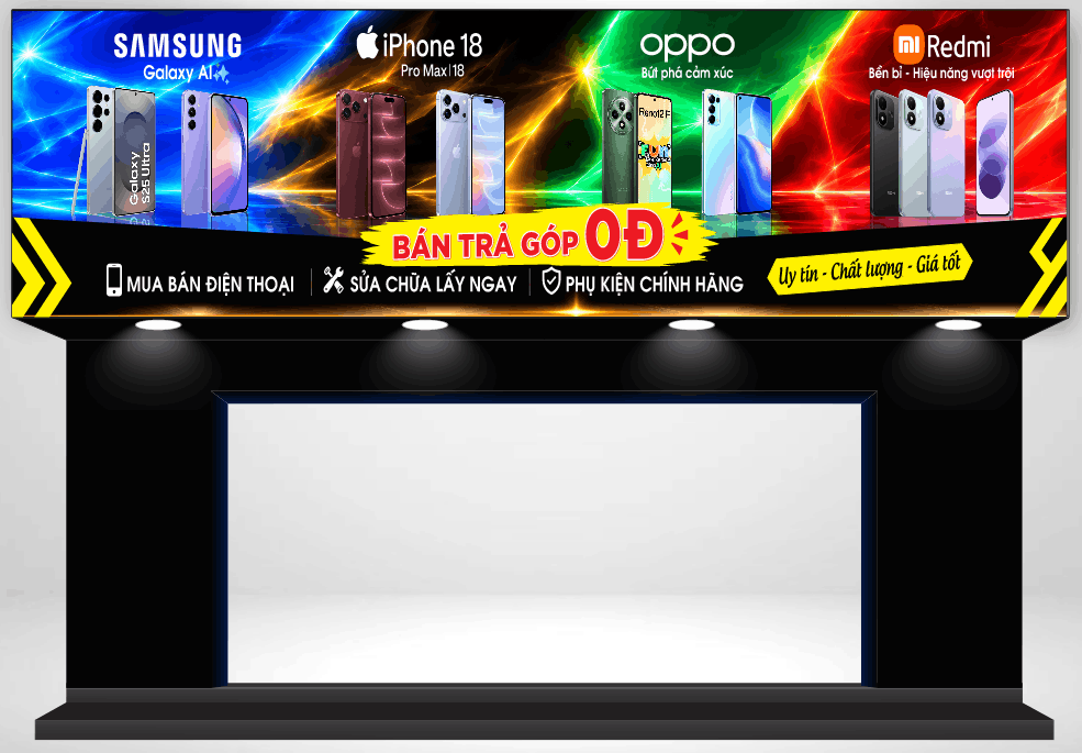 Bảng biển QC Điện thoại iphone 18 pro max