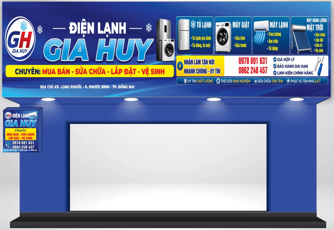 Bảng biển quảng cáo Điện Lạnh Gia Huy file cdr
