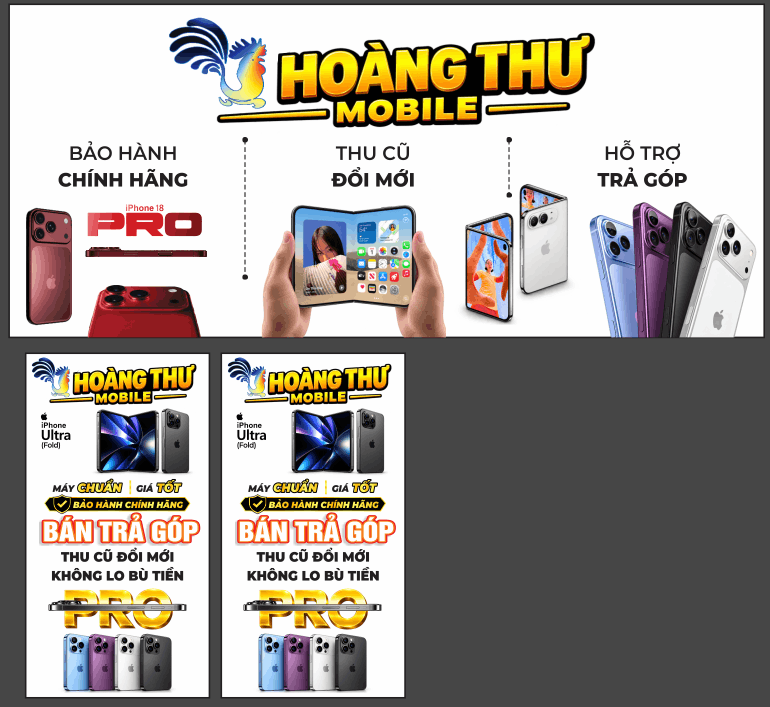 Bảng biển quảng cáo Hoàng Thư Mobile file cdr x7