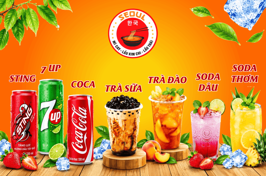 Biển QC Seoul - mì cay lẩu kim chi lẩu thái