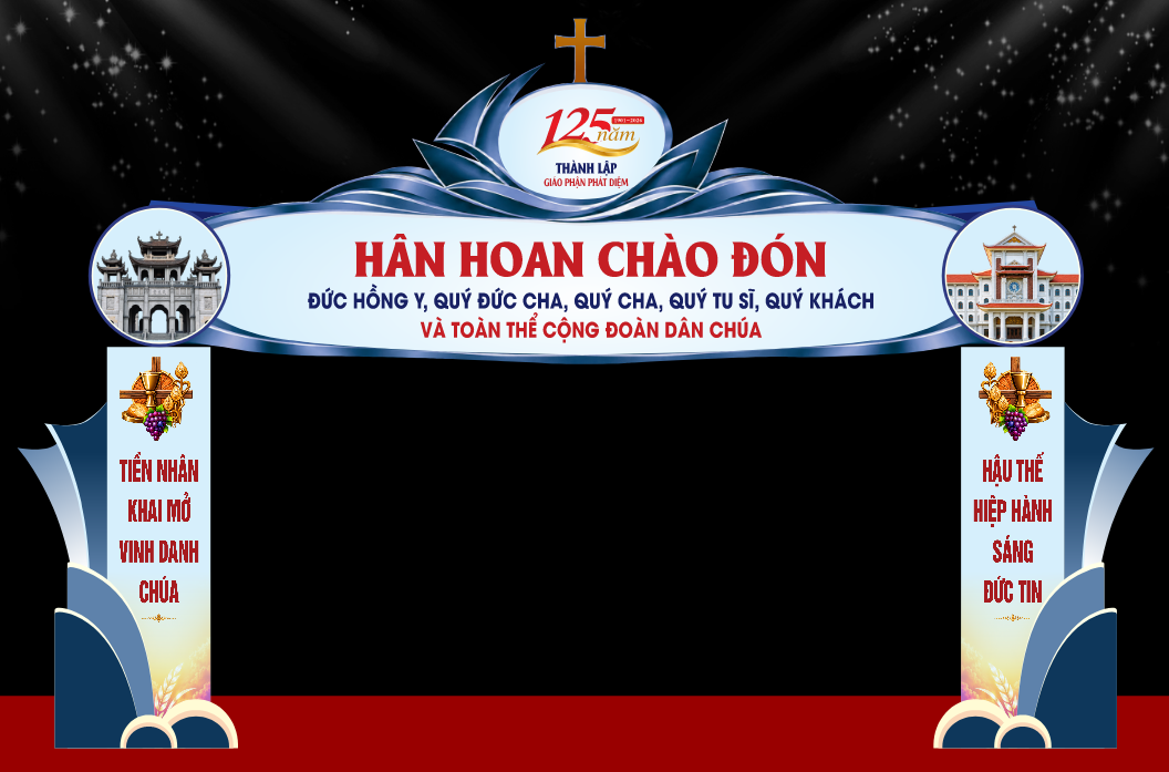 Trang trí cổng 125 năm thành lập giáo phận phát diệm