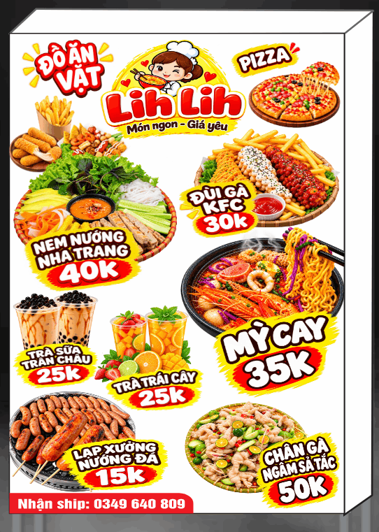 Biển vẫy Đồ văn vặt Linh Linh Món ngon