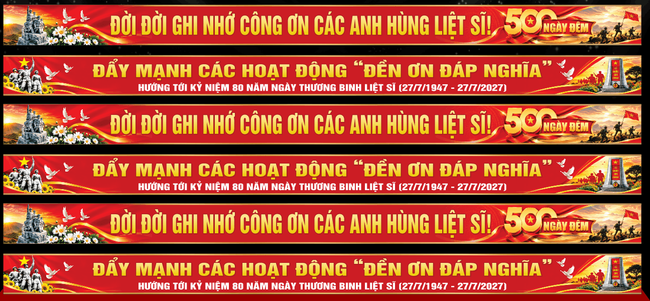 Băng rôn Đời đời ghi nhớ công ơn 27/7
