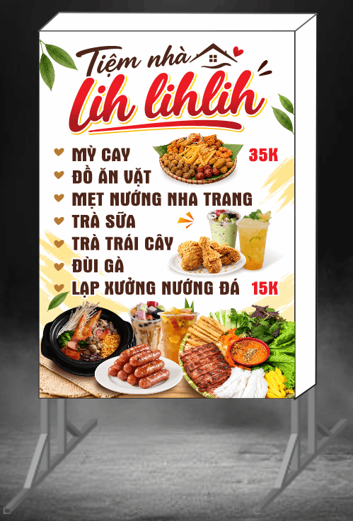 Biển vẫy quảng cáo Tiệm nhà Linh Linh