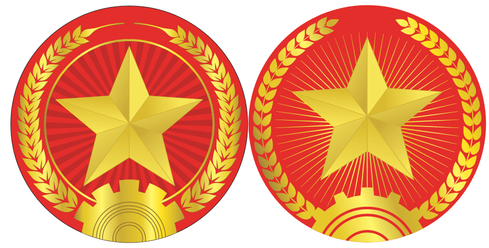 Vector Ngôi sao vàng và bông lúa file corel