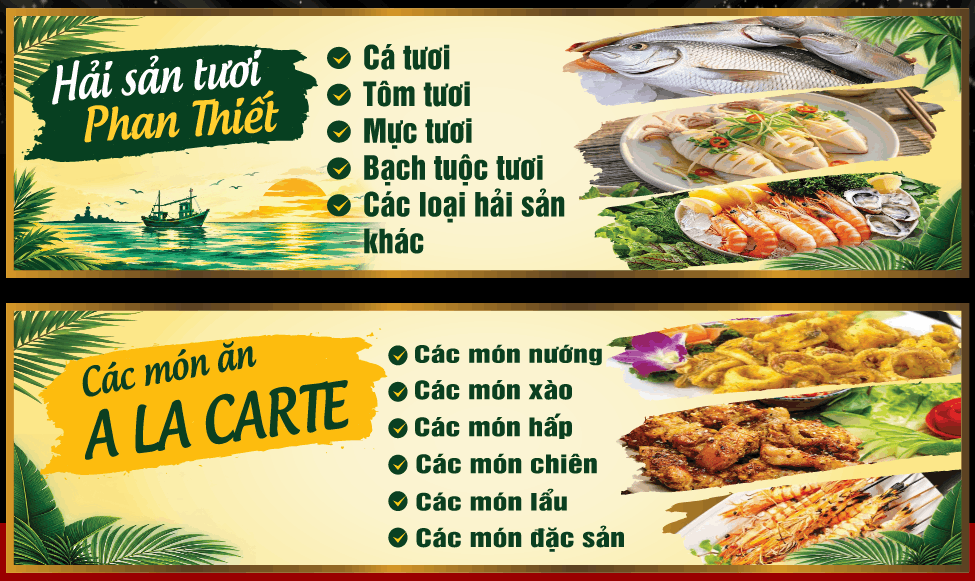 Biển quảng cáo Hải sản tươi Phan Thiết file cdr