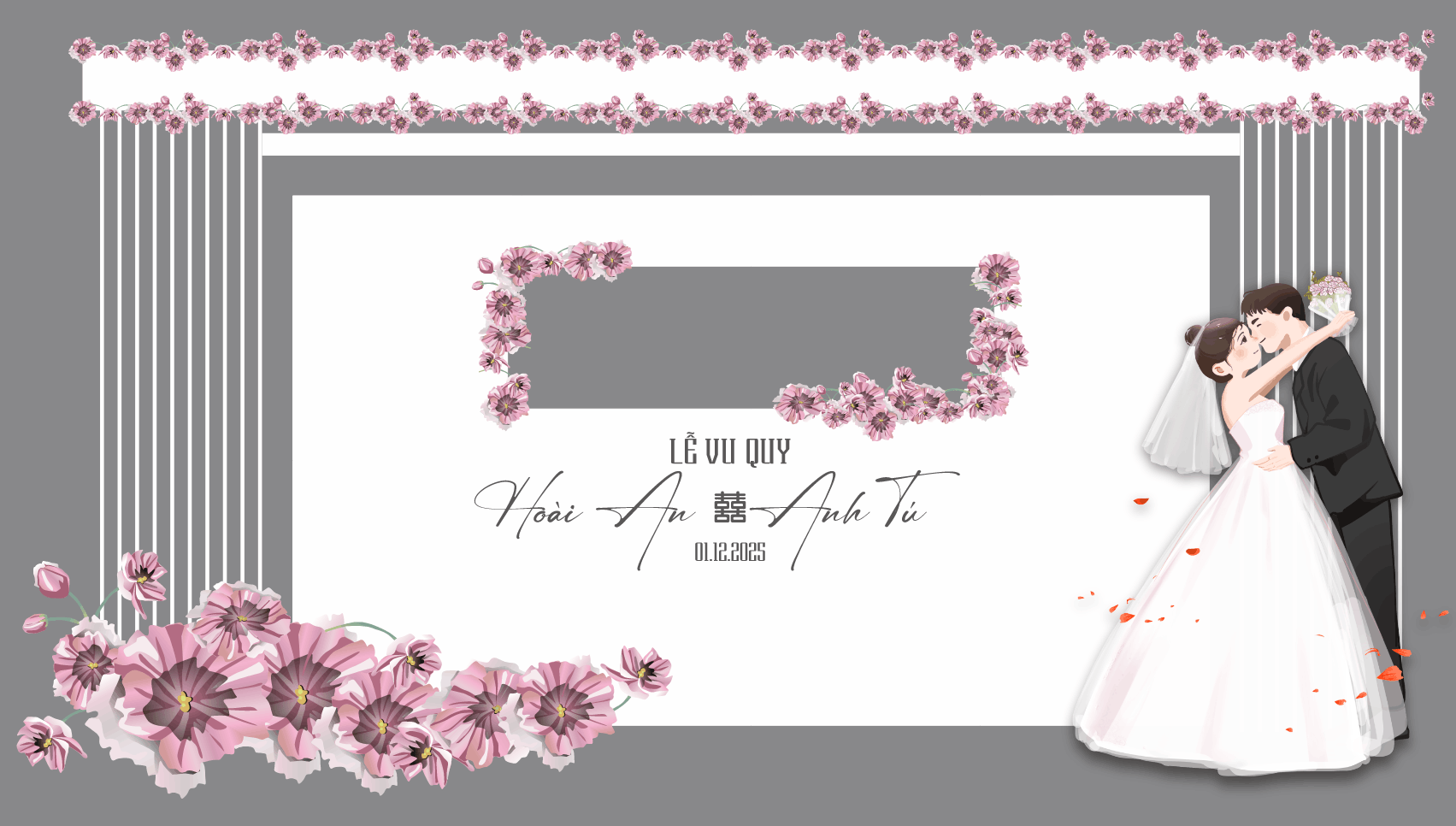 Backdrop trang trí Gia Tiên Lễ Vu Quy #4