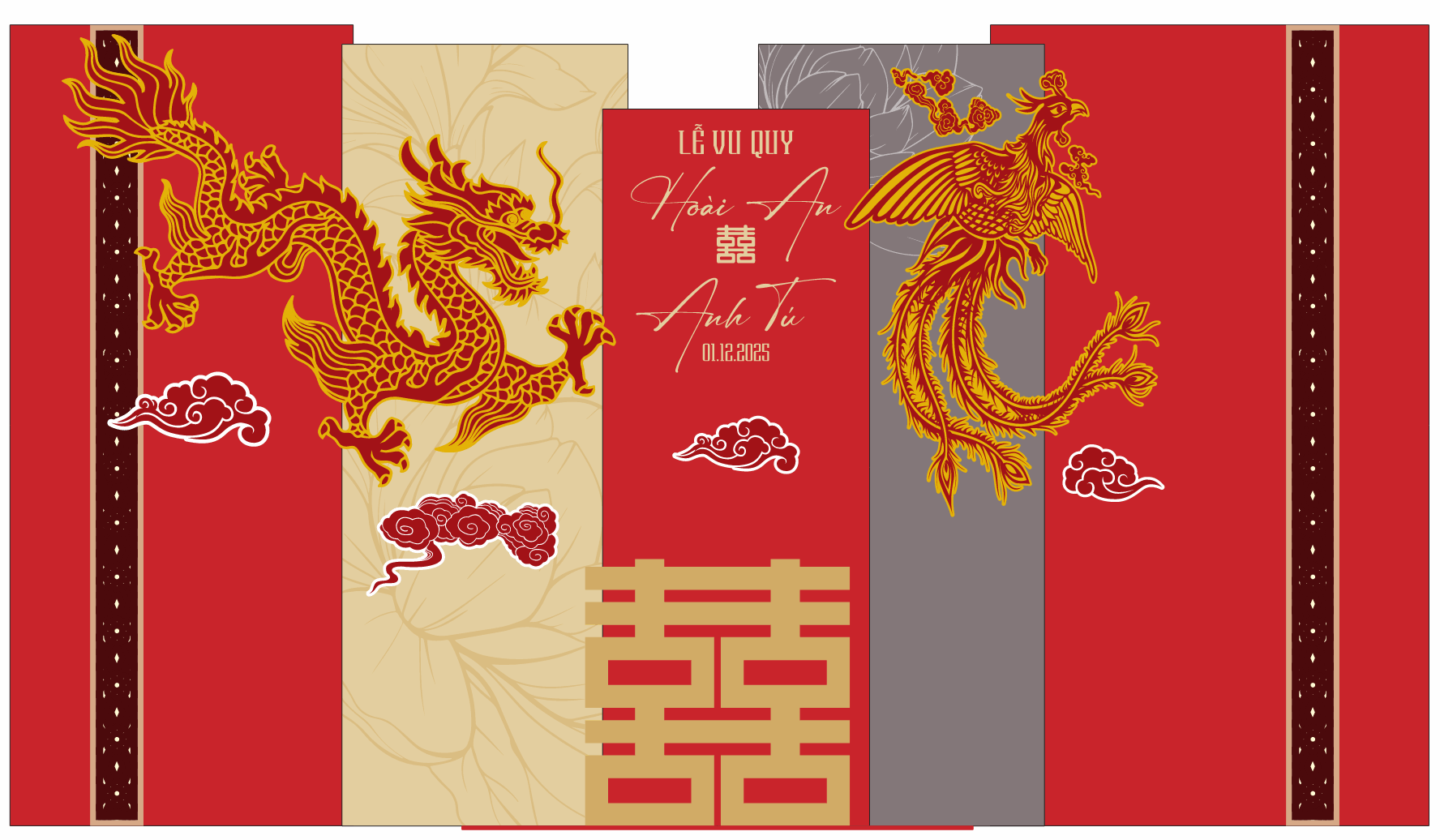 Backdrop trang trí Gia Tiên Lễ Vu Quy #17