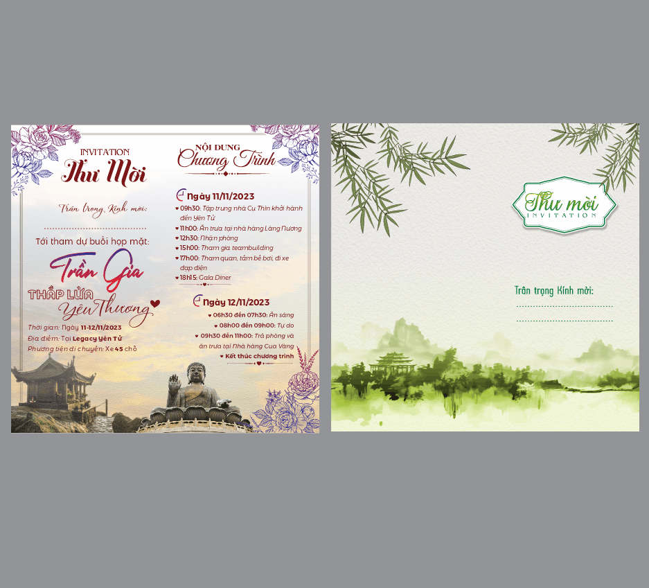 Mẫu thư mời Trần Gia thắp lửa yêu thương