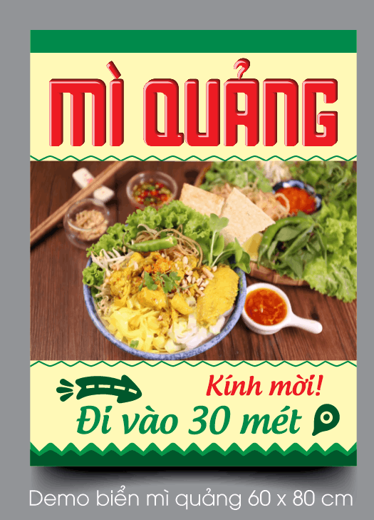 Biển quảng cáo điểm tâm sáng Mì Quảng