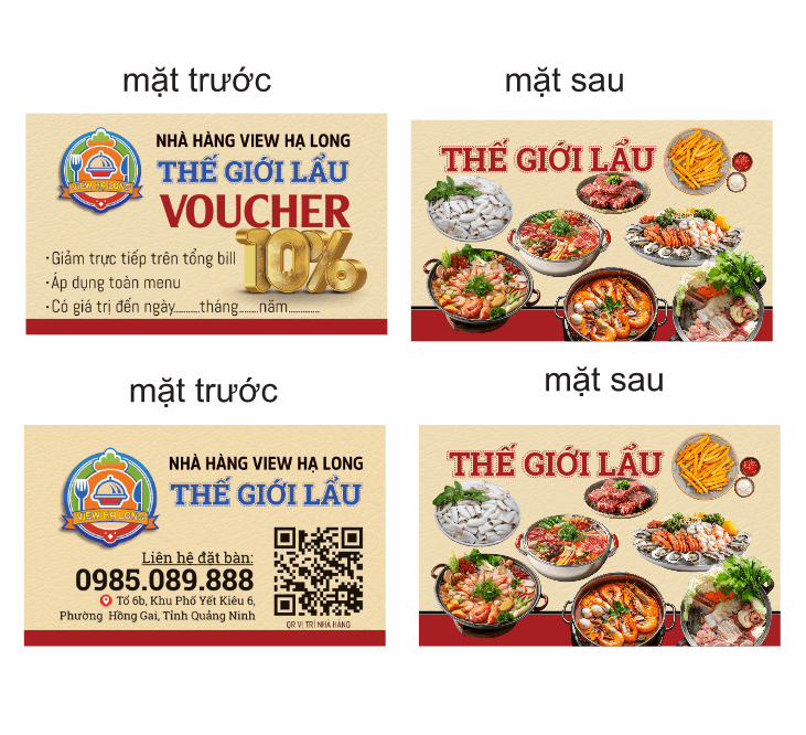 Mẫu thiết kế Voucher Thế Giới Lẩu Hạ Long