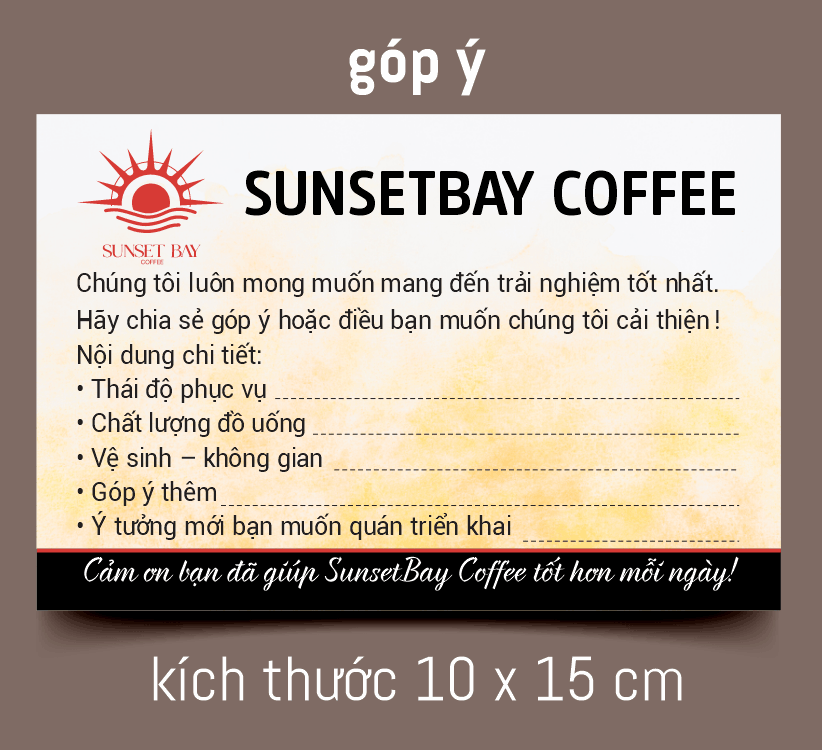 Thẻ góp ý Sunsetbay coffee file corel x7