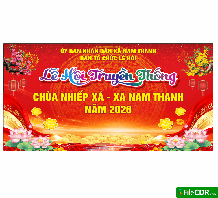 Market Lễ hội truyền thống chùa Nhiếp Xá file cdr