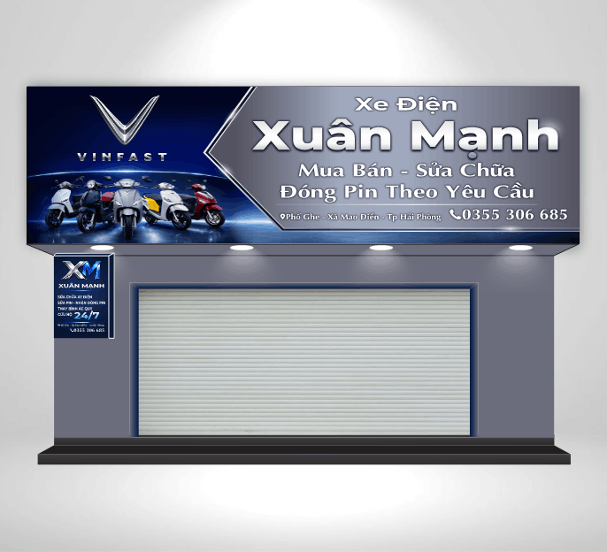 Biển bảng Xe điện Xuân Mạnh Vinfast file cdr
