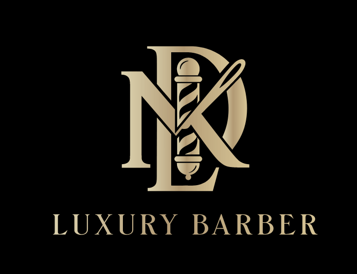 Logo Luxury Barber tiệm cắt tóc nam file corel