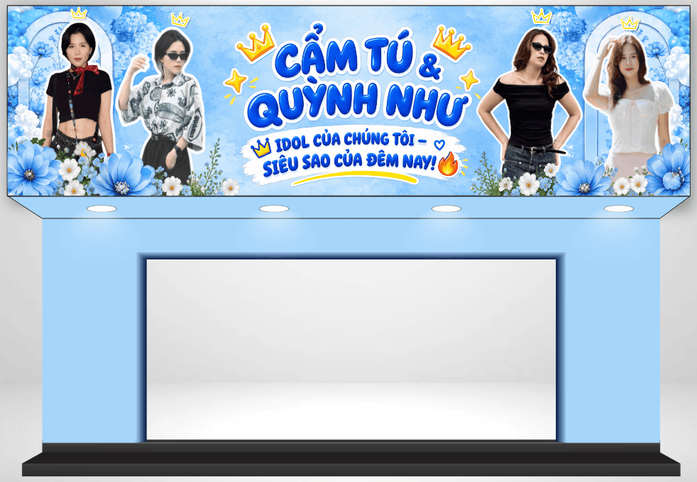 Bảng biển QC Shop thời trang Cẩm Tú & Quỳnh Như