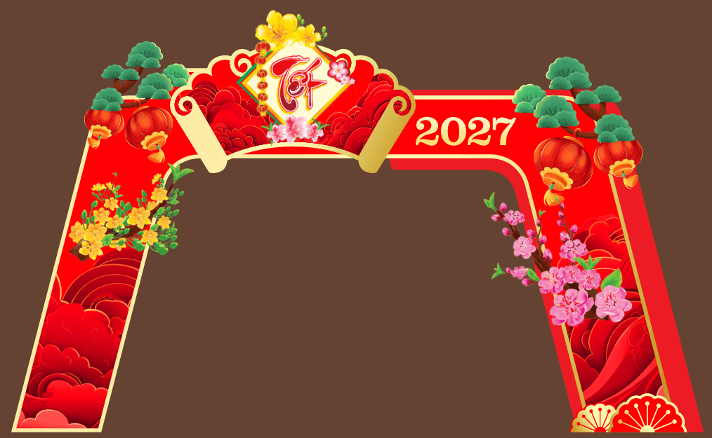 Trang trí cổng đón xuân chúc mừng năm mới 2027 #3