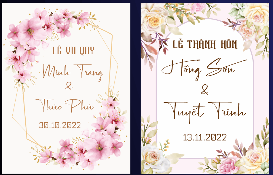 Bảng tên đám cưới lễ thành hôn Hồng Sơn