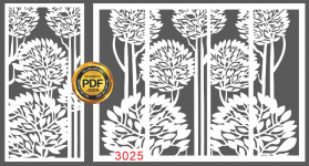 Vector vách hình cây cắt CNC phòng khách file corel