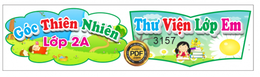 Market bảng tên góc thiên nhiên và thư viện lớp em file Corel