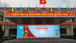 Market sân khấu Lễ Khai Giảng trường THCS file Corel
