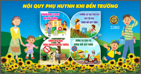 Market bảng nội quy phụ huynh khi đến trường file Corel