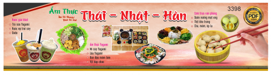 Market biển quán ăn ẩm thực Thái Nhật Hàn file Corel