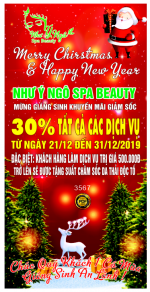 Standee Như Ý Ngô Spa Beauty khuyến mãi Noel