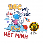 Vector logo in áo Học hết sức chơi hết mình file corel
