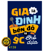 Vector logo in áo Gia đình là bến đỗ - 9C là chỗ dựa file PDF