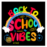 Vector logo in áo Back to school vibes file PDF
