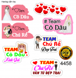 Hashtag cầm tay đám cưới tem cô dâu, tem chú rể file corel