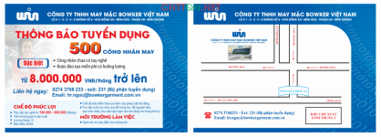 Mẫu tờ rơi a5 tuyển dụng may mặc nền xanh