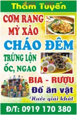 Biển quảng cáo quán ăn bia rượu, cháo đêm CDR